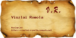 Viszlai Romola névjegykártya